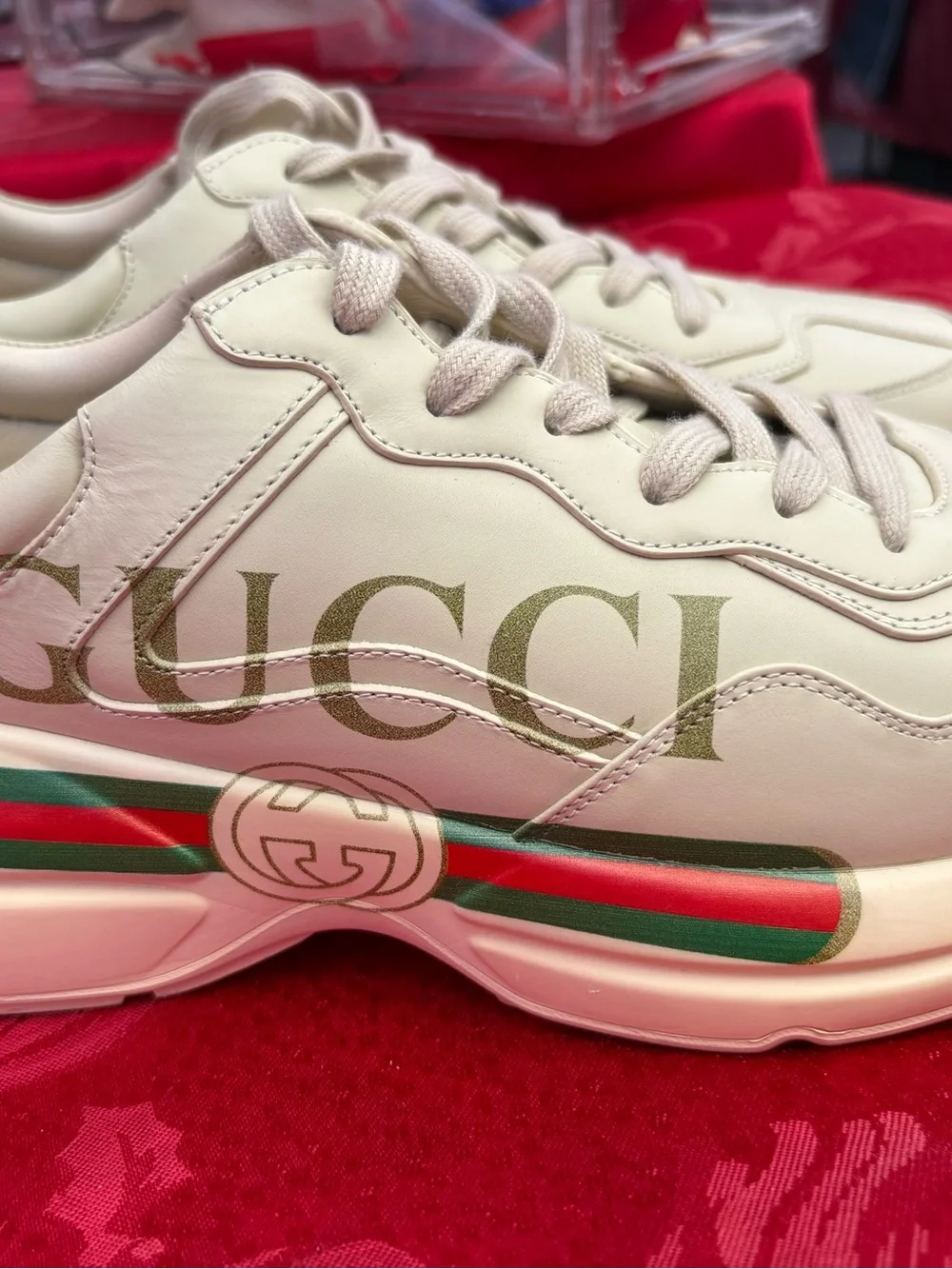 Gucci cream leather